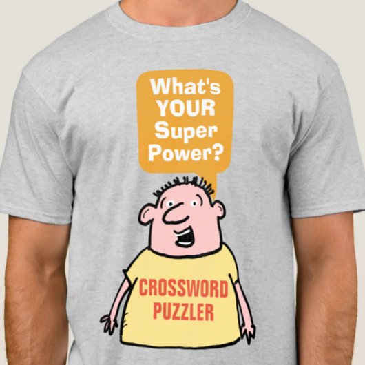 Kruiswoordpuzzel Super Power. T-shirt