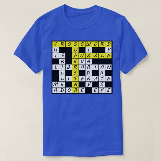 Kruiswoordpuzzel Supergeel hoogtepunt T-shirt (Design voorkant)