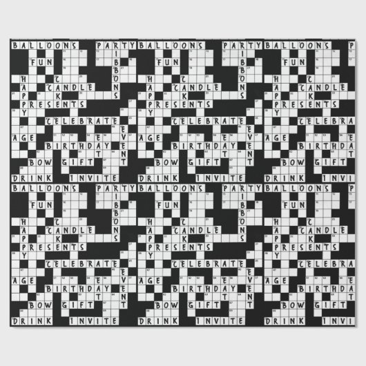 Kruiswoordpuzzel verjaardag cadeaupapier (Vlak)