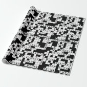 Kruiswoordpuzzel verjaardag cadeaupapier (Uitgerold)