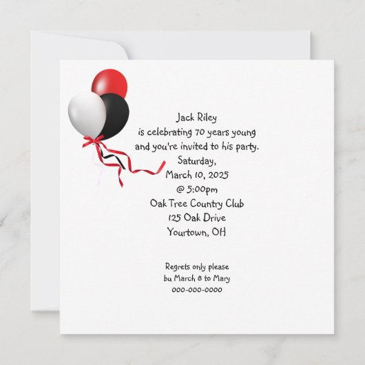 Kruiswoordpuzzel Verjaardagsfeest Uitnodigen Kaart (Achterkant)