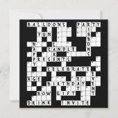 Kruiswoordpuzzel Verjaardagsfeest Uitnodigen Kaart (Voorkant)