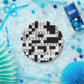 kruiswoordpuzzel verjaardagsfeestje papieren bordje (Feest)