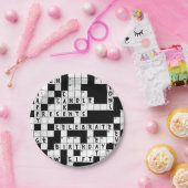 kruiswoordpuzzel verjaardagsfeestje papieren bordje (Feest)