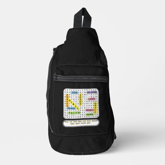 Kruiswoordraadsel - Christelijk Sling Bag (Voorkant)
