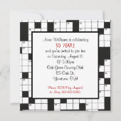 kruiswoordraadsel-verjaardagsfeestje uitnodigen kaart (Voorkant)