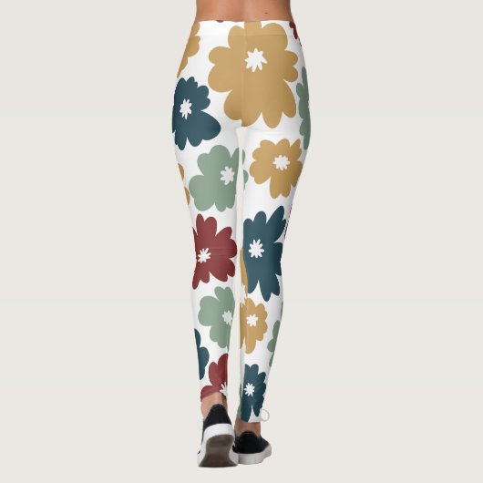  kruit met een paardenbloem en marineschool op wit leggings (Achterkant)
