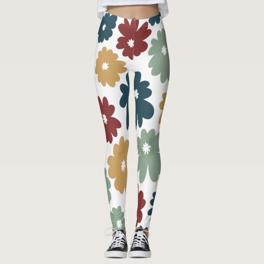  kruit met een paardenbloem en marineschool op wit leggings (Voorkant)