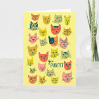 Kruitkleurig kattenpatroon HAPPY BIRTHDAY CUSTOM