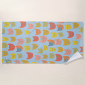 Kruitkleurige katten blauw strandlaken (Voorkant)