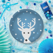 Kruitrendierblauw Kerstfeest Papieren Bordje (Feest)