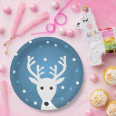 Kruitrendierblauw Kerstfeest Papieren Bordje (Feest)