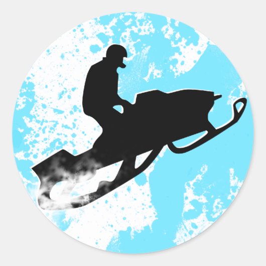 kruitspoor voor sneeuwscooters. ronde sticker (Voorkant)