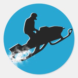 kruitspoor voor sneeuwscooters. ronde sticker