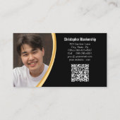  kruiwagen bloemen QR Code Aangepaste foto Visitekaartje (Achterkant)