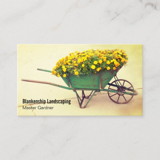  kruiwagen bloemen QR Code Aangepaste foto Visitekaartje (Voorkant)