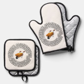 kruiwagen drift, burn-out ovenwant & pannenlap set (Voorkant / Achterkant)