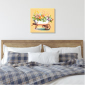 Kruiwagen Met Bloemen Canvas Afdruk (Insitu (Slaapkamer))