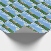 kruiwagen met bloemen en lucht cadeaupapier (Hoek)