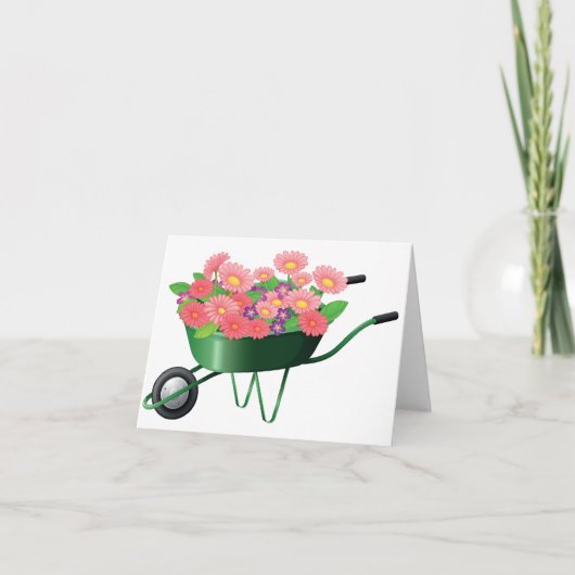 kruiwagen vol bloemen notitiekaarten (Voorkant)
