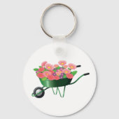 kruiwagen vol met bloemen Sleutelhanger (Voorkant)