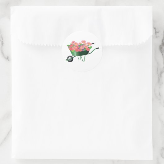 kruiwagen vol met bloemen Stickers (Tas)