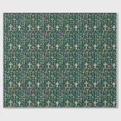Kruizen - groen zwart cadeaupapier (Vlak)