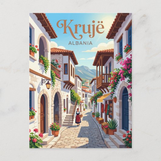 Krujë Oude Bazaar Steeg Albanië Briefkaart (Voorkant)