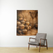 Krukken van klei foto achtergrond wandkleed (In situ)
