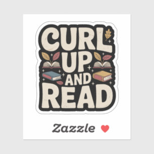 Krul op en lees een gezellig herfstboek sticker