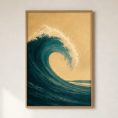 Krul van het zee-waterverf kustkunstposter poster