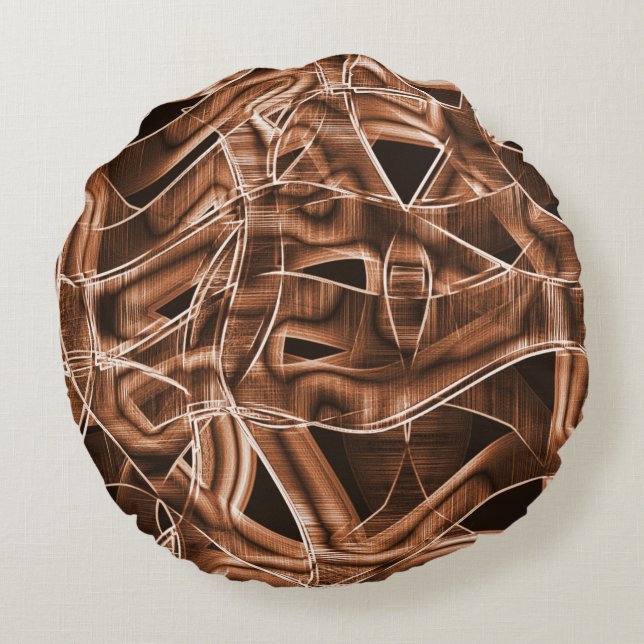 Krulbanden, bruine snit met reliëf en overlappinge rond kussen (Achterkant)