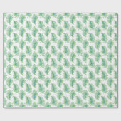 Krulblad in groen en aqua cadeaupapier (Vlak)