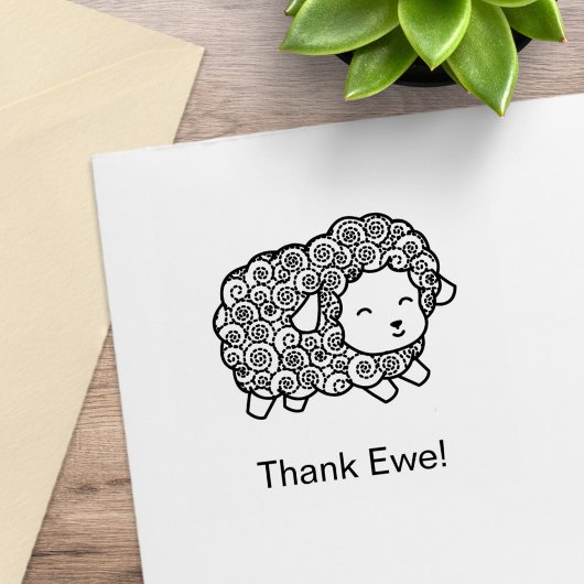Krulhaar Dank U (Jij) Schaap Rubberstempel