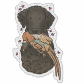 Krulhaar Retriever Autodecal Sticker (Voorkant)