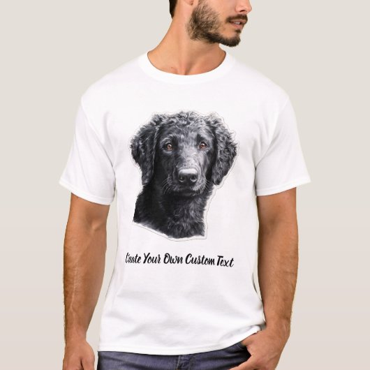 Krulhaar retriever Maak uw eigen aangepaste tekst T-shirt (Voorkant)