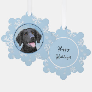 Krulhaarige Retriever Schilderij - Originele Honde Ornament Kaart