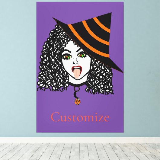 Krulharige heks Thunder_Cove Canvas Afdruk (Insitu (Houten vloer))