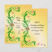 Krullen en Vlinders RSVP Kaartje (Voorkant / Achterkant)