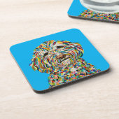 KRULLEN LABRADOODLE COASTER BIER ONDERZETTER (Linkerzijde)
