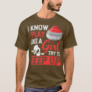 Krullen van de wintersportcurler Ik weet dat ik sp T-shirt