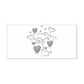 Krullen van Harten en Rozen Rubberstempel (Afrduk)
