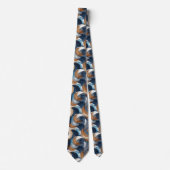 Krullend Abstracte penseelstreken in blauw, wit en Stropdas (Voorkant)