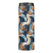 Krullend Abstracte penseelstreken in blauw, wit en Thermosbeker (Achterkant)