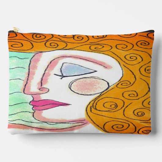 Krullend Blond Haar Abstracte Kunst Etui (Voorkant)