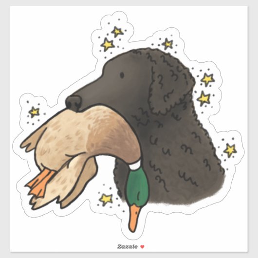 Krullend Gecoate Retriever Autodecal Sticker (Vel)