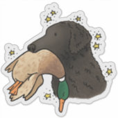 Krullend Gecoate Retriever Autodecal Sticker (Voorkant)