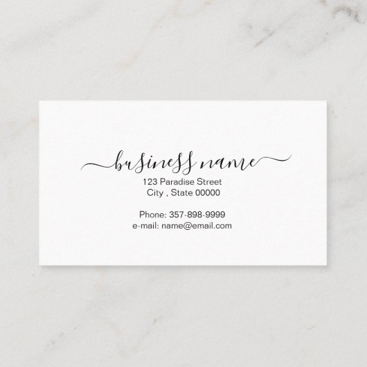 Krullend haar vrouw in gouden kleur visitekaartje (Achterkant)