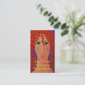 Krullend rood haar afsprakenkaartje (Staand voorkant)