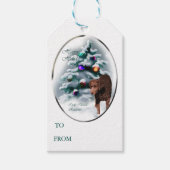 Krullende kerst met wederkerigheid cadeaulabel (Voorkant)